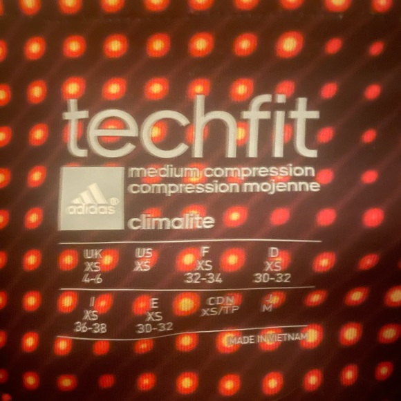 Adidas Polka Dot Team Canada Leggings Tech Fit Size XSmall NWOT - Picture 3 of 4